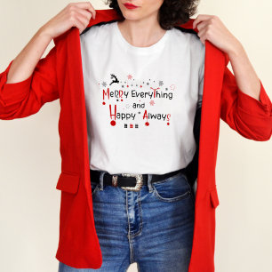 Merry Alles Modern feestelijke kerst T-shirt