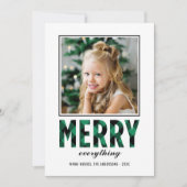 Merry Alles Modern Green Buffalo foto Feestdagenkaart (Voorkant)