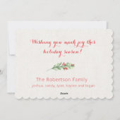 Merry Alles Modern Holly Greens en Berries Feestdagenkaart (Achterkant)