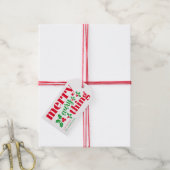 Merry Alles Modern Kerstmis, helder rood Cadeaulabel (Met Touw)