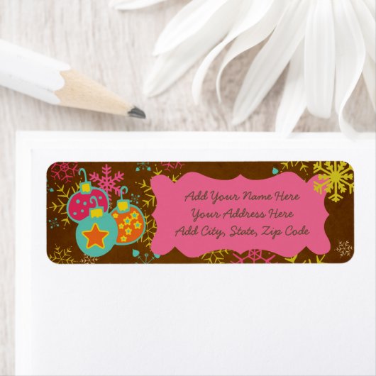 Merry Alles Ornamenten retourneert adreslabels Etiket (Insitu)