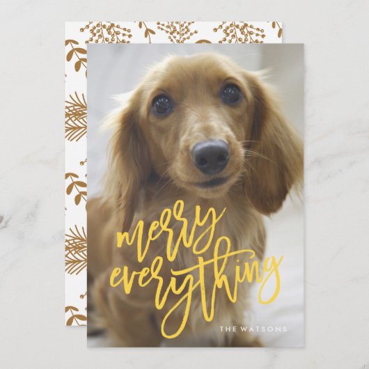 Merry Alles Photo Card Funky Script Feestdagenkaart (Voorkant / Achterkant)