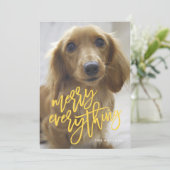 Merry Alles Photo Card Funky Script Feestdagenkaart (Staand voorkant)