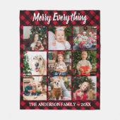 Merry Alles Red Buffalo Pset 9 Foto Collage Fleece Deken (Voorkant)
