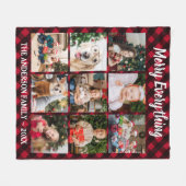 Merry Alles Red Buffalo Pset 9 Foto Collage Fleece Deken (Voorkant (Horizontaal))