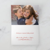 Merry Alles Red Curved Typografie Foto Feestdagen Kaart (Binnen)