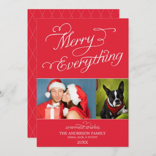 MERRY ALLES SCRIPT | HOLIDAIRE FOTOKAART FEESTDAGENKAART (Voorkant / Achterkant)