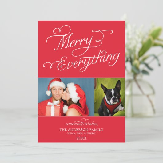 MERRY ALLES SCRIPT | HOLIDAIRE FOTOKAART FEESTDAGENKAART (Staand voorkant)