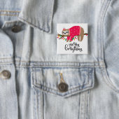 Merry Alles | Sleepige sleuf Vierkante Button 5,1 Cm (In situ)