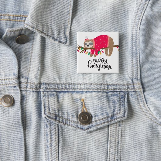 Merry Alles | Sleepige sleuf Vierkante Button 5,1 Cm (In situ)