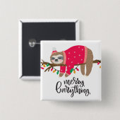 Merry Alles | Sleepige sleuf Vierkante Button 5,1 Cm (Voorkant /achterkant)