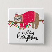 Merry Alles | Sleepige sleuf Vierkante Button 5,1 Cm (Voorkant)