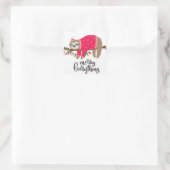 Merry Alles | Sleepige sleuf Vierkante Sticker (Tas)
