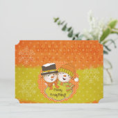 Merry Alles Snowmen Feestdagenkaart (Staand voorkant)