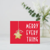 Merry Alles Star Ornament kerst Briefkaart (Staand voorkant)