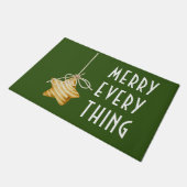 Merry Alles Star Ornament kerstgroen Deurmat (Schuin)
