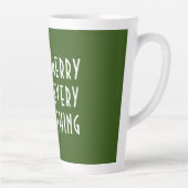 Merry Alles Star Ornament kerstgroen Latte Mok (Rechts)