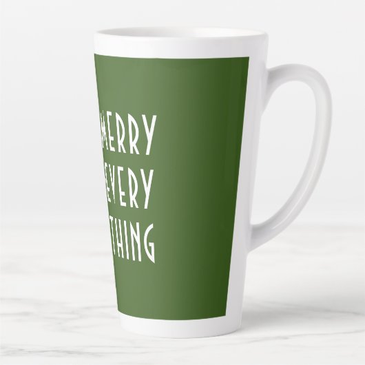 Merry Alles Star Ornament kerstgroen Latte Mok (Rechts)