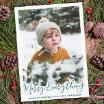 Merry Alles Trendy Green Family Foto Feestdagenkaart<br><div class="desc">Stuur kerstvakantie groeten met deze schattige Merry Everything Happy Always kaart in een modern trendy groen design. Terug: Vrolijk alles ~ Ik wens je altijd geluk. Personaliseer met uw familienaam en individuele namen. Deze vakantiekaart voor familiefoto is een favoriet onder al uw familie en vrienden. Bezoek ons collectie voor het...</div>