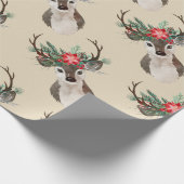 Merry Alles Waterverf Deer Antler Bouquet Cadeaupapier (Hoek)