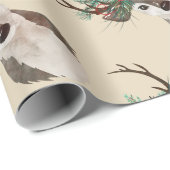 Merry Alles Waterverf Deer Antler Bouquet Cadeaupapier (Rol Hoek)