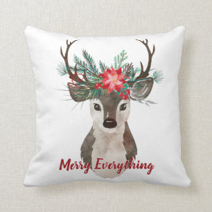 Merry Alles Waterverf Deer Antler Bouquet Kussen