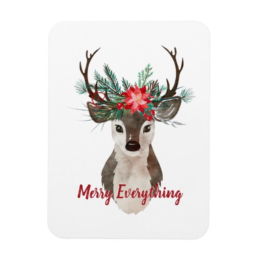 Merry Alles Waterverf Deer Antler Bouquet Magneet (Verticaal)