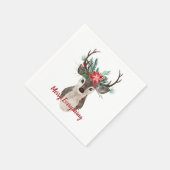 Merry Alles Waterverf Deer Antler Bouquet Servetten (Hoek)