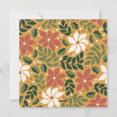 Merry Alles Yellow Green Red Floral Foto Feestdagenkaart (Achterkant)