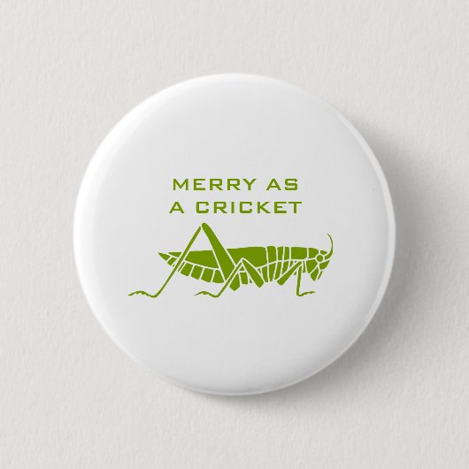 Merry als cricket ronde button 5,7 cm (Voorkant)