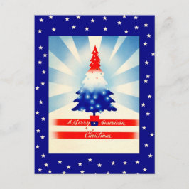 Merry American Christmas Patriotic Tree briefkaart