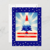 Merry American Christmas Patriotic Tree briefkaart (Voorkant / Achterkant)