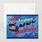 Merry American Kerstmis briefkaart (Voorkant / Achterkant)
