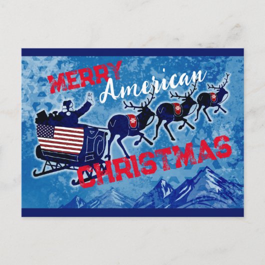 Merry American Kerstmis briefkaart (Voorkant)