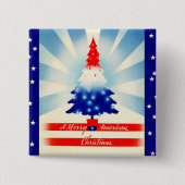 Merry American kerstpatriotic Tree Button (Voorkant)