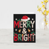 Merry &amp; Bright Christmas Santa Hat Crochet Kni Kaart (Gele Bloem)