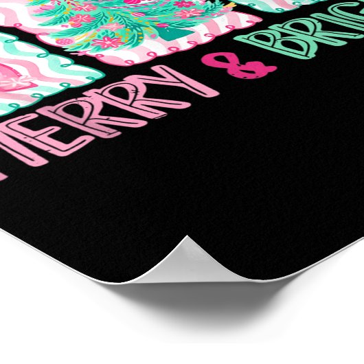 Merry &amp; Bright Coquette Preppy Bow Xmas Tree W Poster (Hoek)