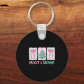 Merry & Bright Coquette Preppy Bow Xmas Tree W Sleutelhanger (Voorkant)