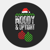 Merry &amp; Bright Moody &amp; Uptight Matching Co Ronde Sticker (Voorkant)