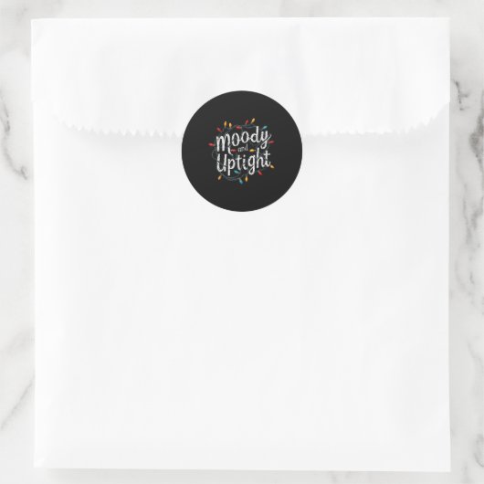 Merry & Bright Moody & Uptight Matching Co Ronde Sticker (Tas)