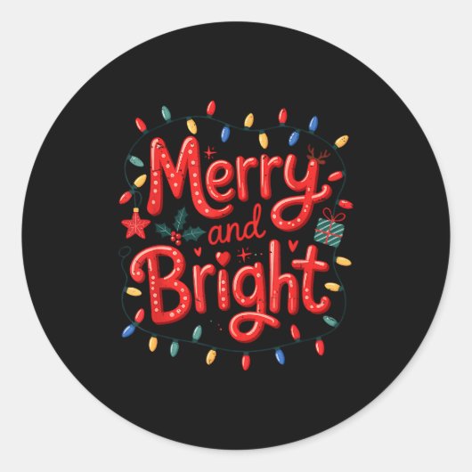 Merry & Bright Moody & Uptight Matching Co Ronde Sticker (Voorkant)