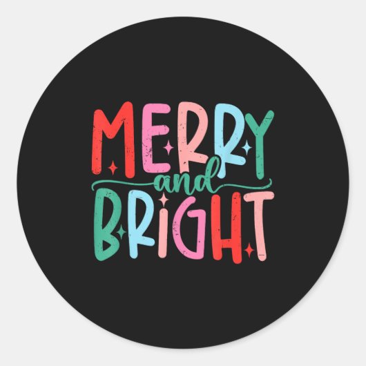 Merry & Bright Moody & Uptight Matching Co Ronde Sticker (Voorkant)