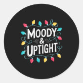 Merry & Bright Moody & Uptight Matching Co Ronde Sticker (Voorkant)