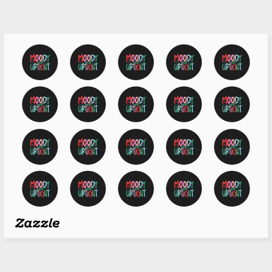 Merry &amp; Bright Moody &amp; Uptight Matching Co Ronde Sticker (Vel)