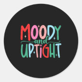 Merry & Bright Moody & Uptight Matching Co Ronde Sticker (Voorkant)
