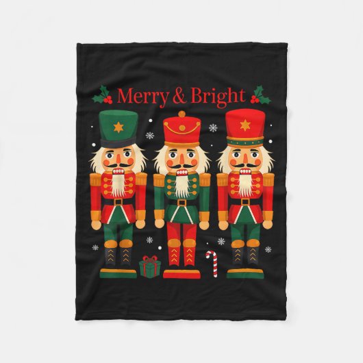Merry &amp; Bright Nutcracker Christmas Ballet Dan Fleece Deken (Voorkant)