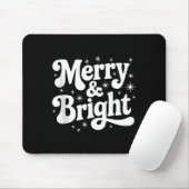 Merry &amp; Bright Retro Christmas Groovy Holiday  Muismat (Met muis)