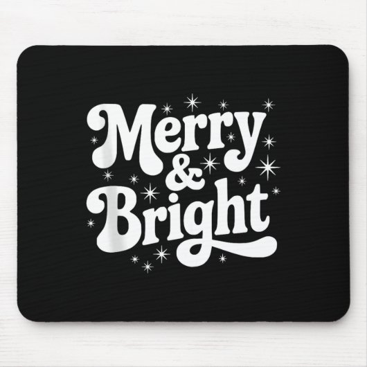Merry &amp; Bright Retro Christmas Groovy Holiday  Muismat (Voorkant)