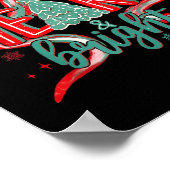 Merry & Bright Tree Coquette Bow Retro Holiday Poster (Hoek)