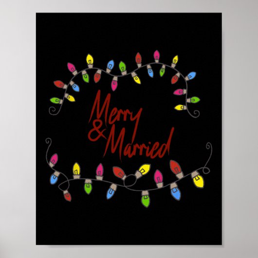 Merry &amp; Getrouwd eerste kerst bijpassende kopp Poster (Voorkant)